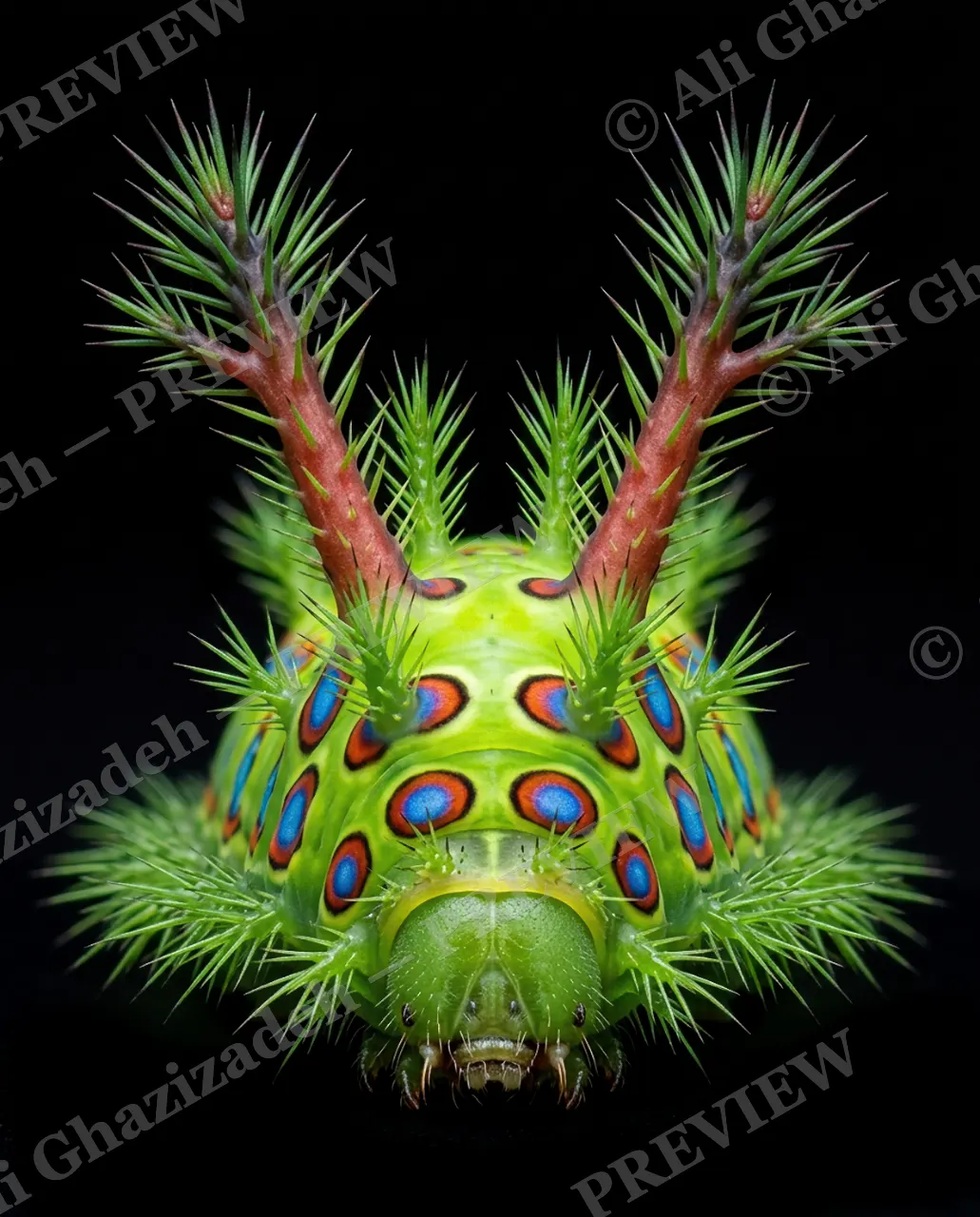 Little Monsters — Peacock Spots — Moth artwork by Ali Ghazizadeh
