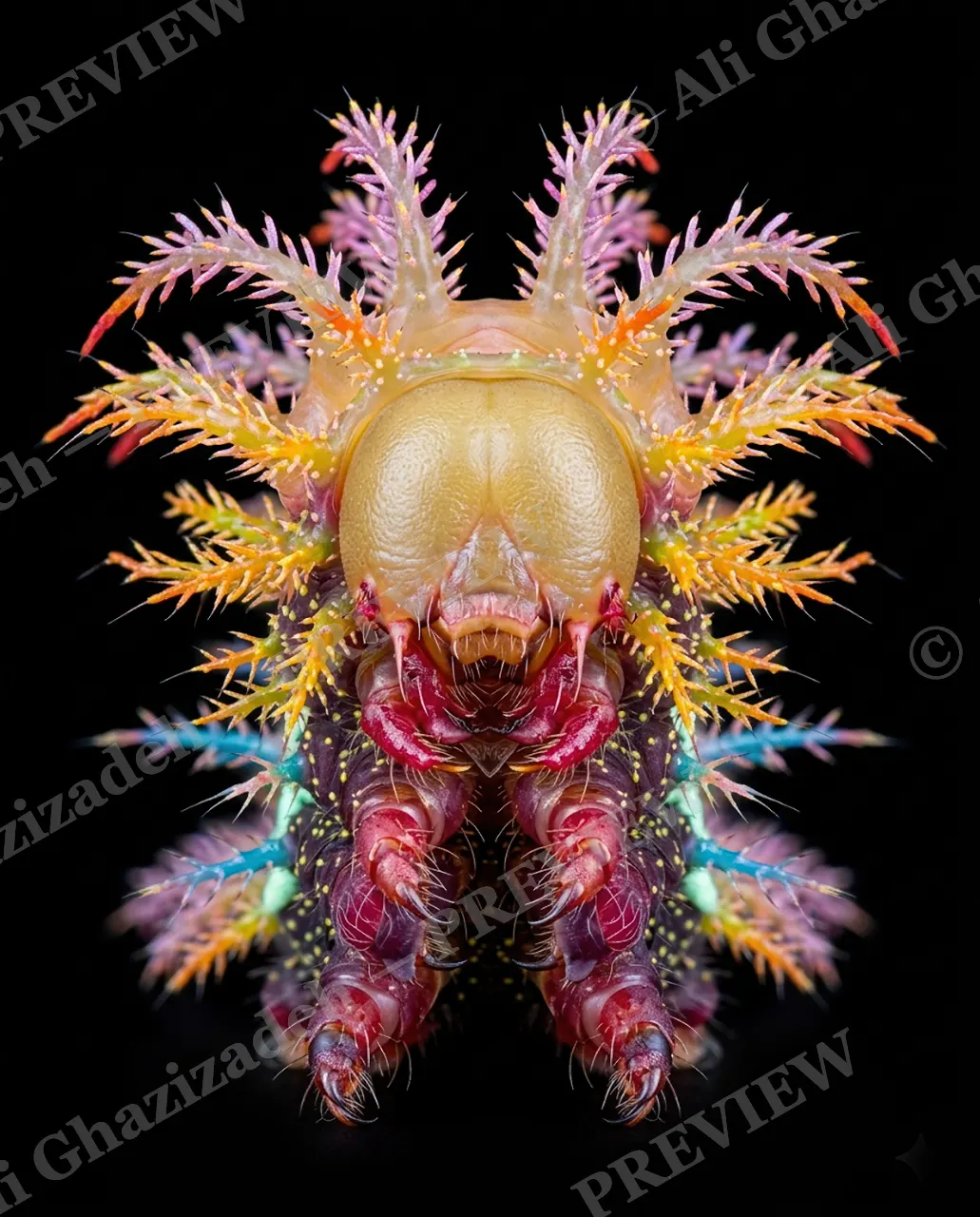 Little Monsters — Rainbow Fringe — Moth artwork by Ali Ghazizadeh
