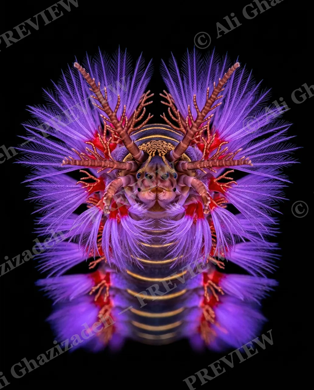 Little Monsters — Violet Antennae — Moth artwork by Ali Ghazizadeh