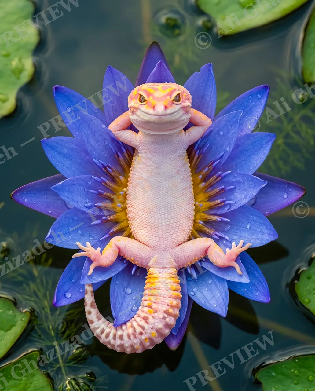 Lounge Lizard — Total Relaxation — Leopard gecko artwork by Ali Ghazizadeh
