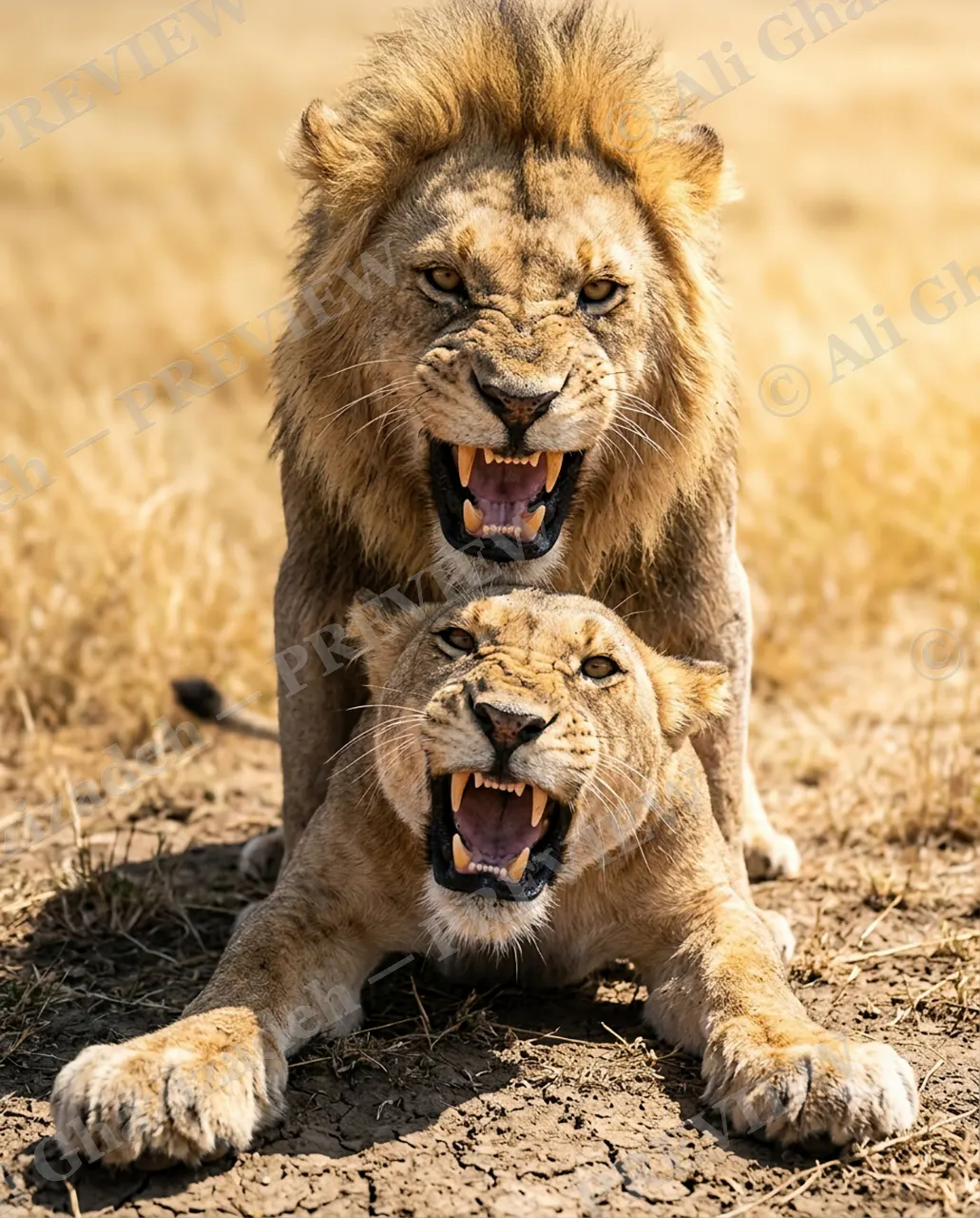 The Mane Event — No Retreat — Lion artwork by Ali Ghazizadeh