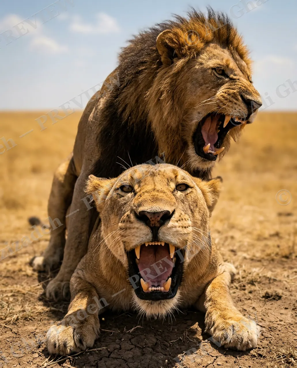 The Mane Event — Sky High Drama — Lion artwork by Ali Ghazizadeh