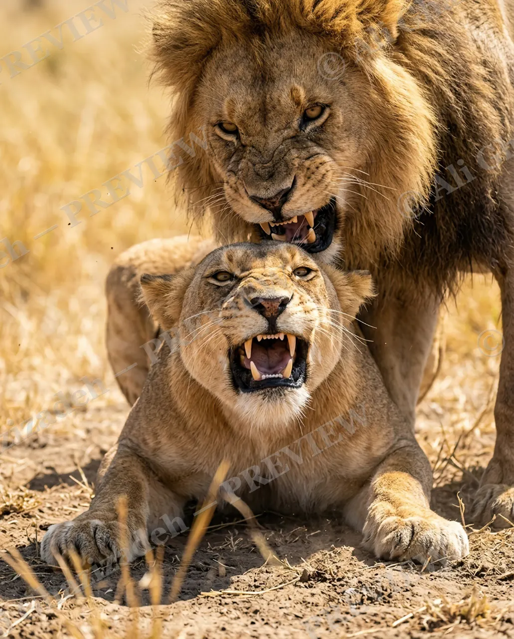 The Mane Event — Grip and Growl — Lion artwork by Ali Ghazizadeh