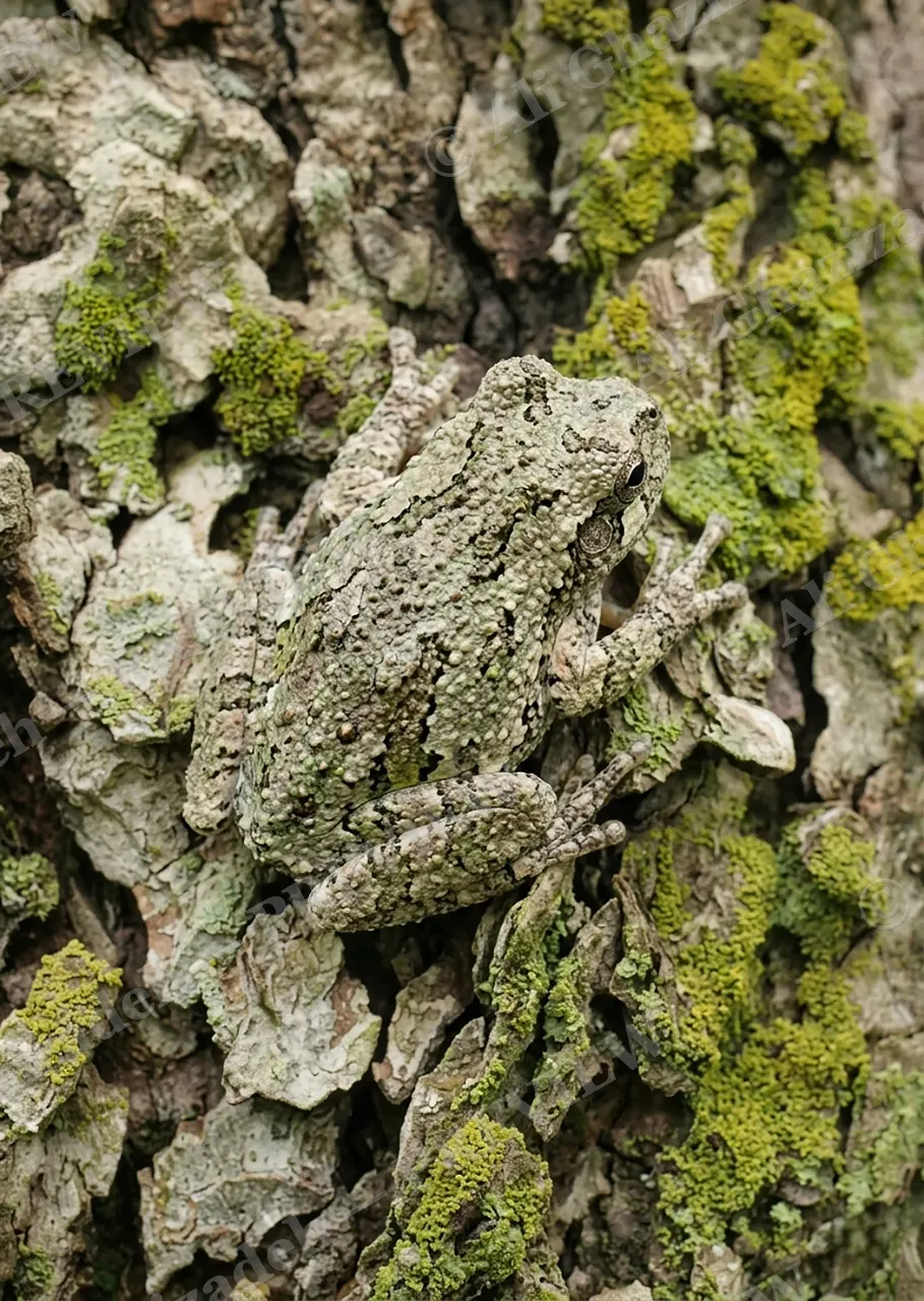 Master of Disguise — Lichen in Disguise — Frog artwork by Ali Ghazizadeh