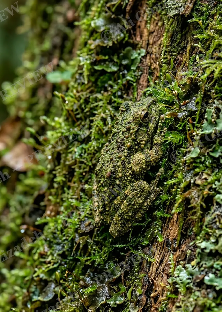 Master of Disguise — Moss With Eyes — Frog artwork by Ali Ghazizadeh
