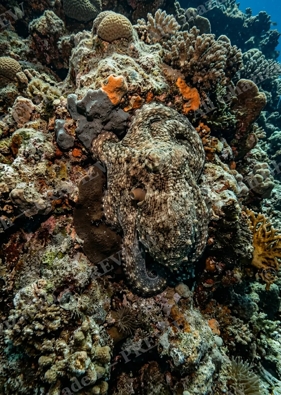Master of Disguise — One With the Coral — Frog artwork by Ali Ghazizadeh