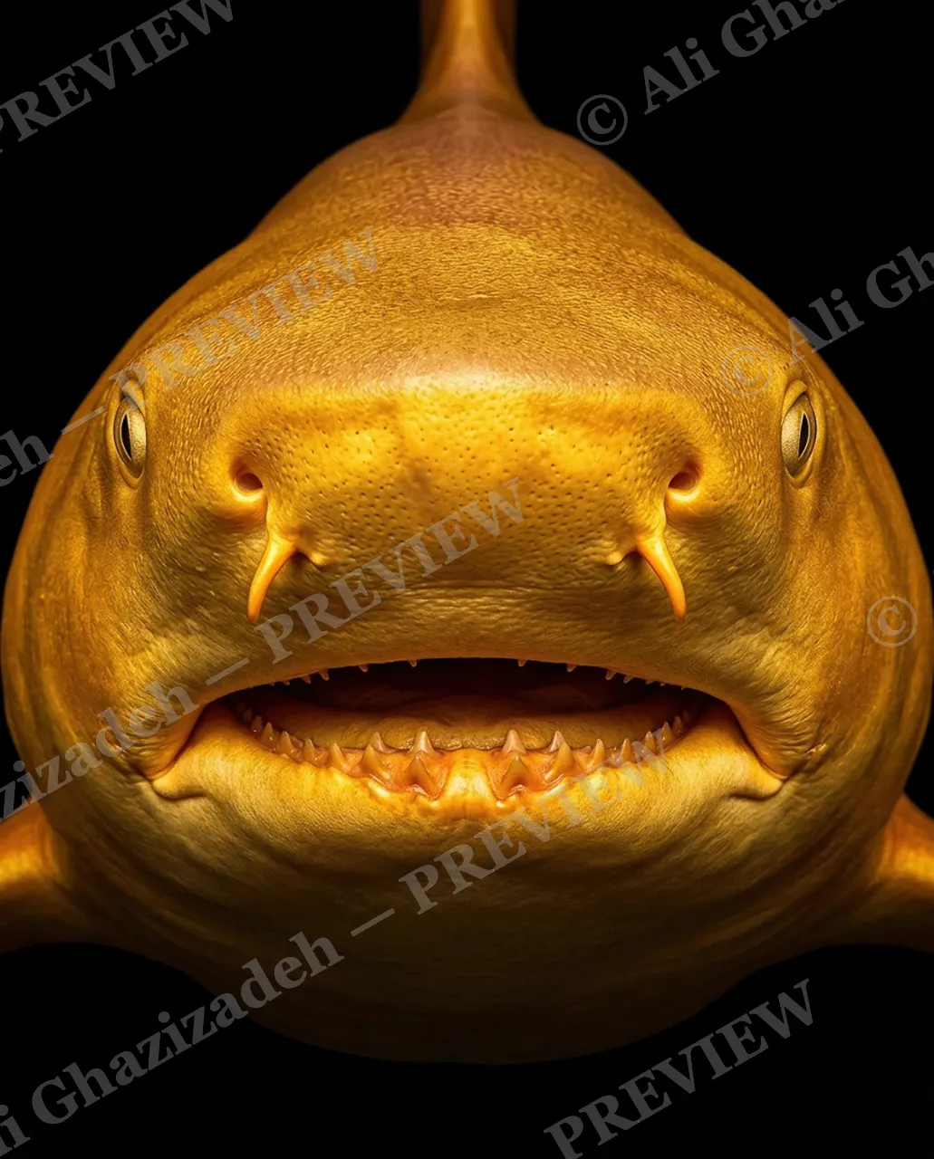 Solid Gold — Face to Face — Nurse shark artwork by Ali Ghazizadeh