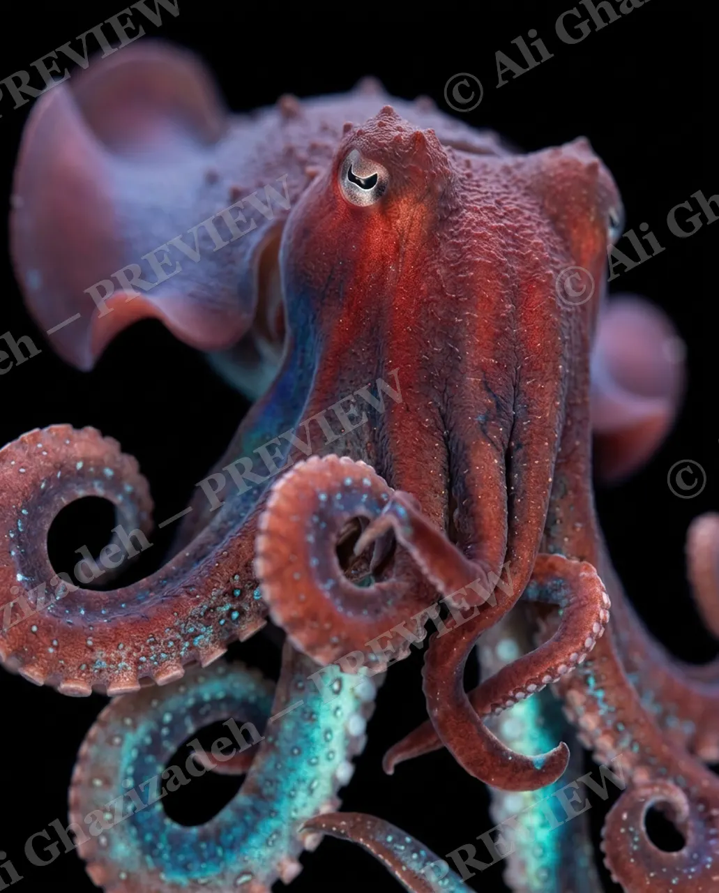 True Colors — Rust and Violet — Cuttlefish artwork by Ali Ghazizadeh