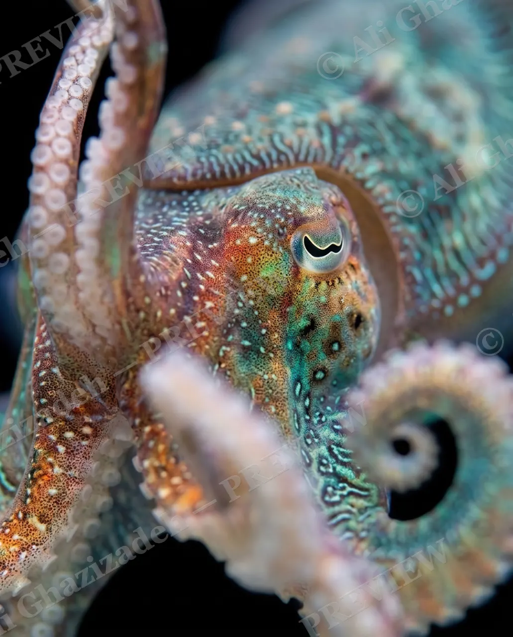 True Colors — Patchwork Mood — Cuttlefish artwork by Ali Ghazizadeh