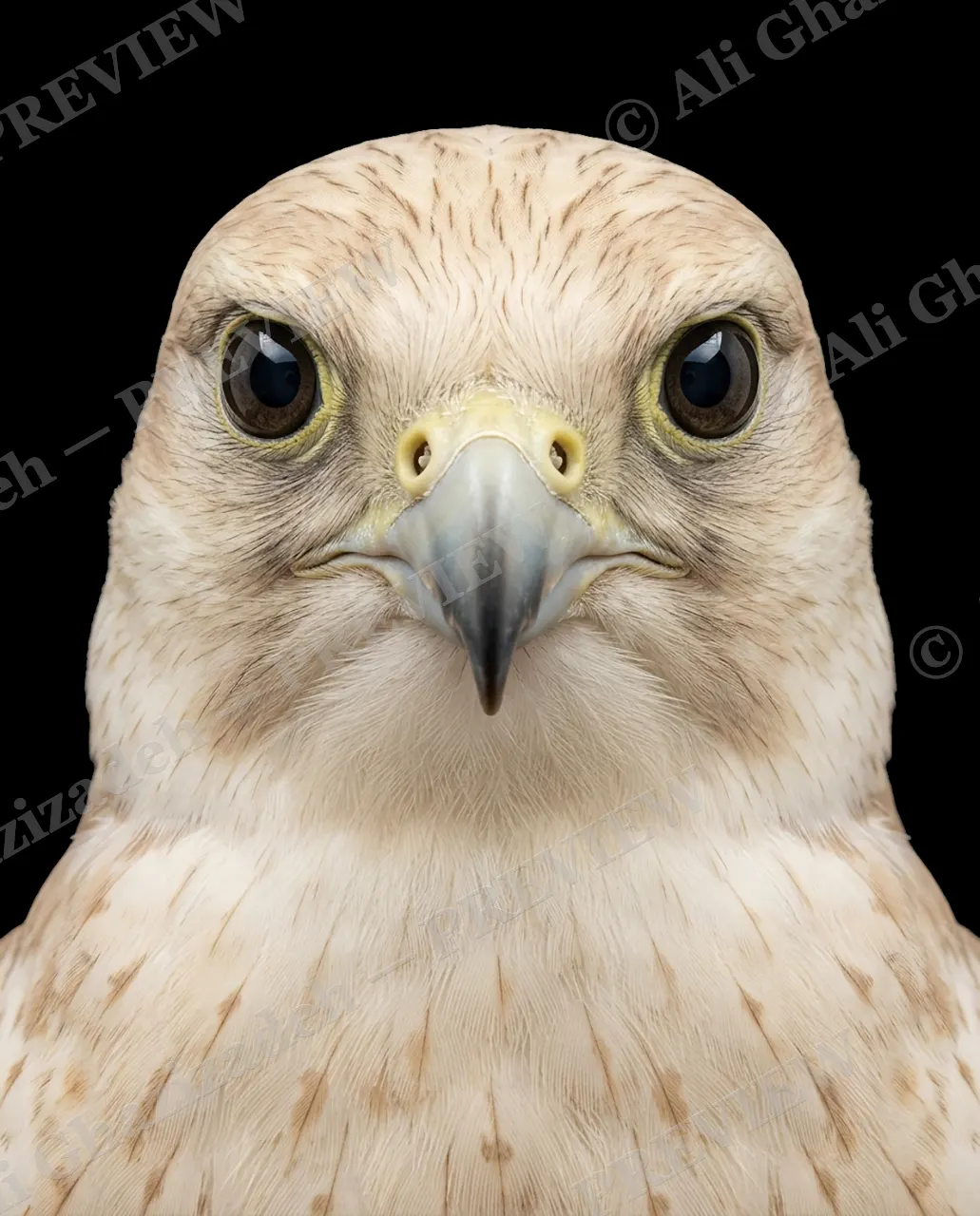 Faces of Prey — Ghost of the North — Peregrine falcon artwork by Ali Ghazizadeh