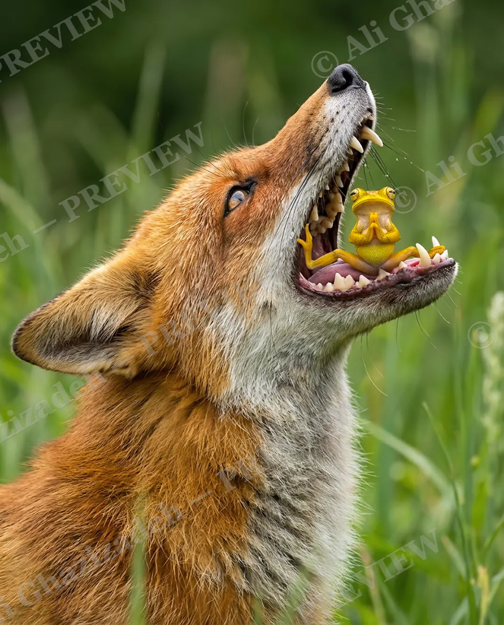 Peace Offering — Calm Before the Leap — Red fox artwork by Ali Ghazizadeh