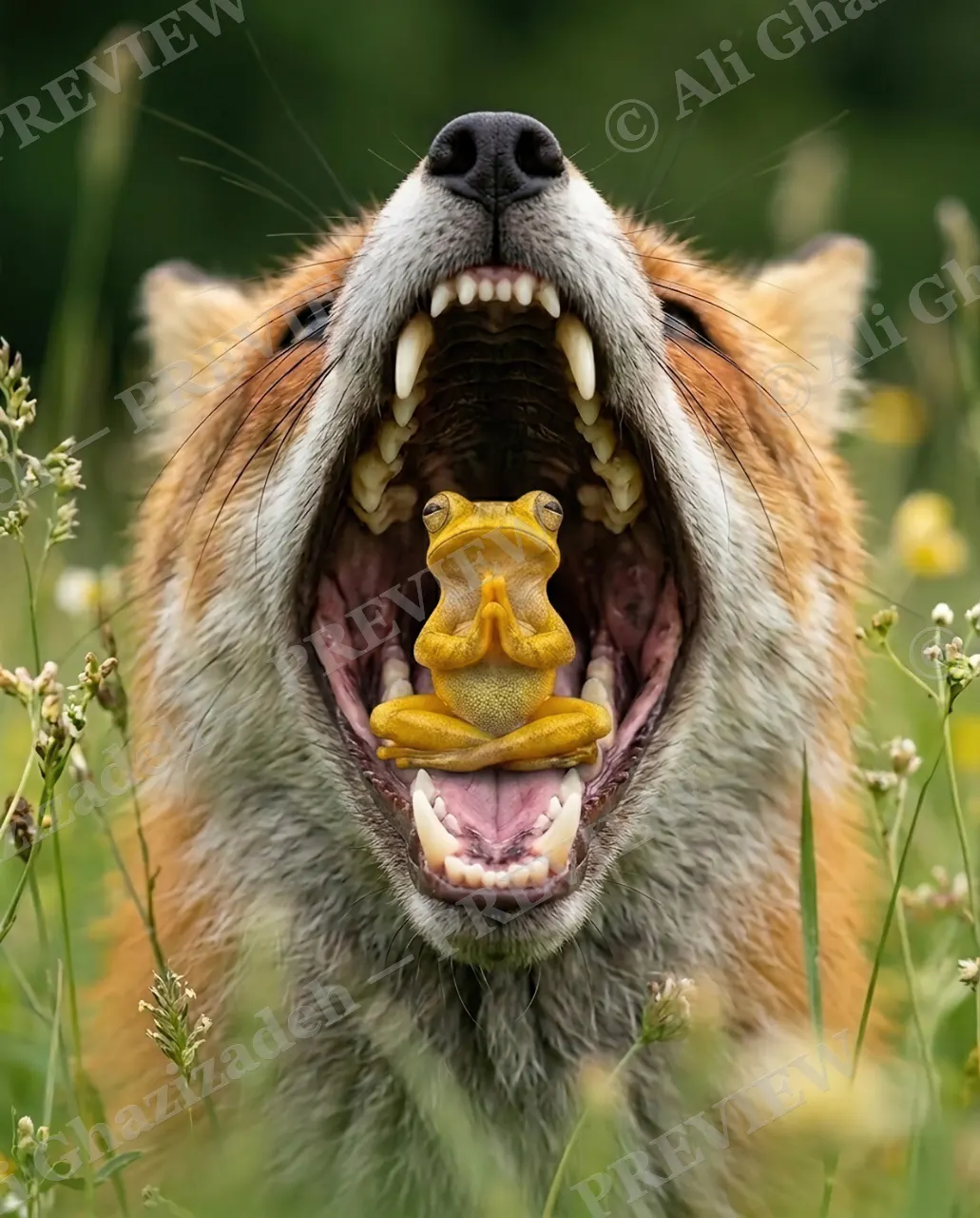 Peace Offering — Inner Peace — Red fox artwork by Ali Ghazizadeh