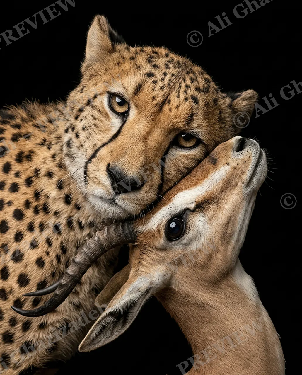 Off the Menu — Nose to Nose — Lion artwork by Ali Ghazizadeh