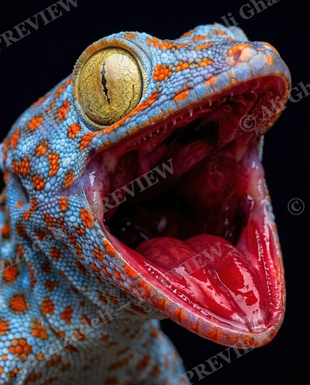 Open Mic Night — Red Encore — Gecko artwork by Ali Ghazizadeh