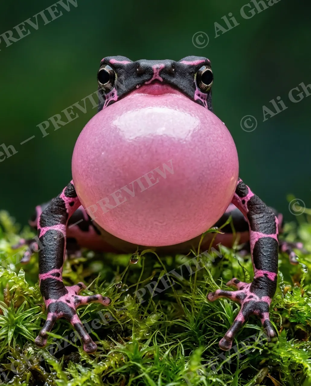 Pop Culture — Strawberry Twist — Frog artwork by Ali Ghazizadeh