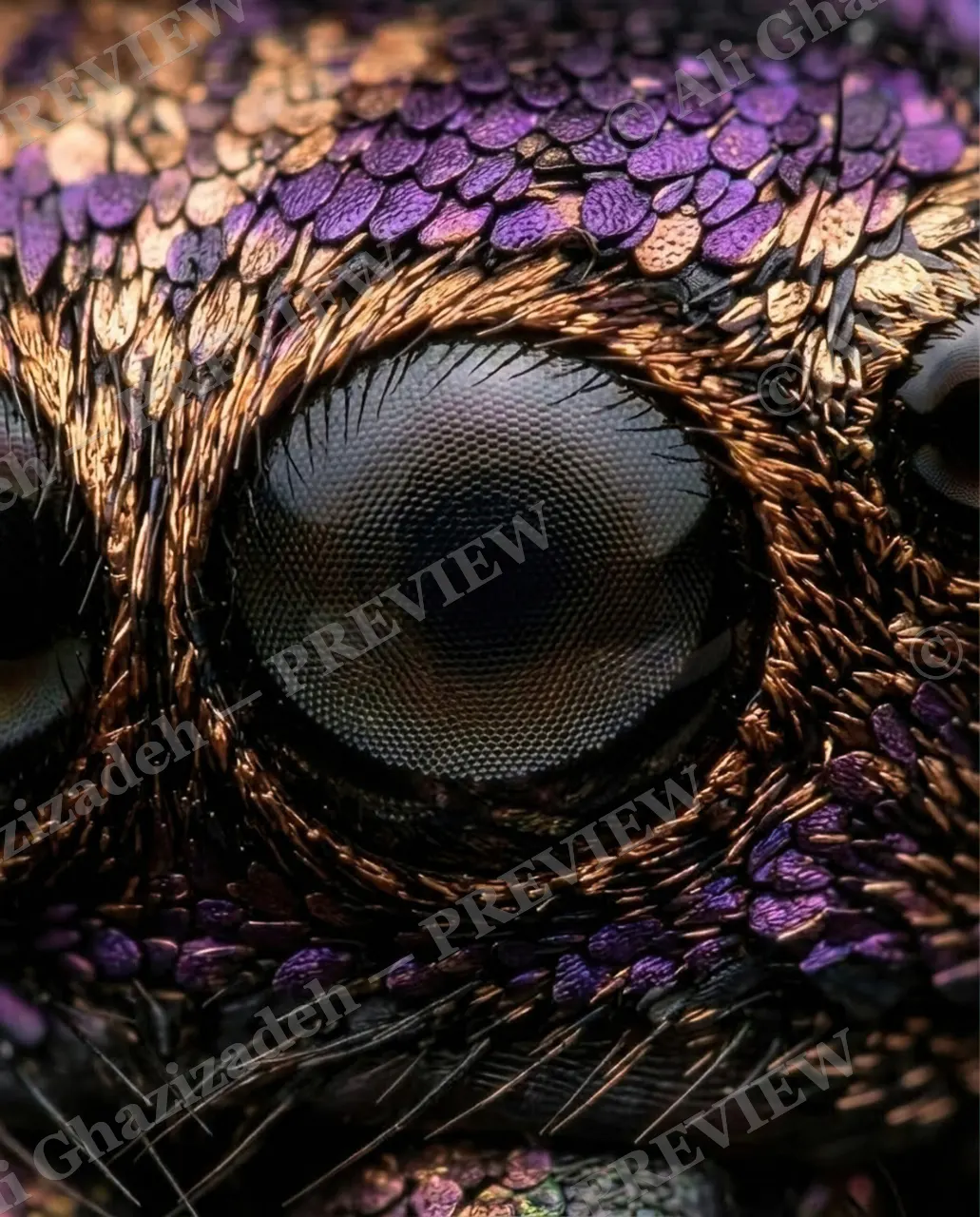 Purple Reign — One Perfect Eye — Jumping spider artwork by Ali Ghazizadeh