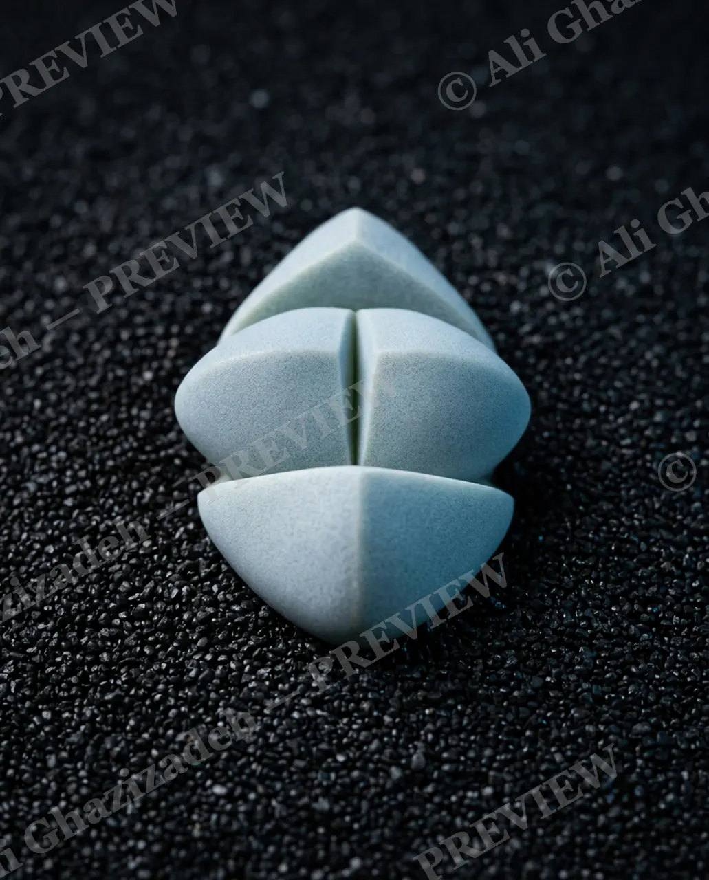 Rocks in Disguise — Triple Peak Deception — Lithops artwork by Ali Ghazizadeh