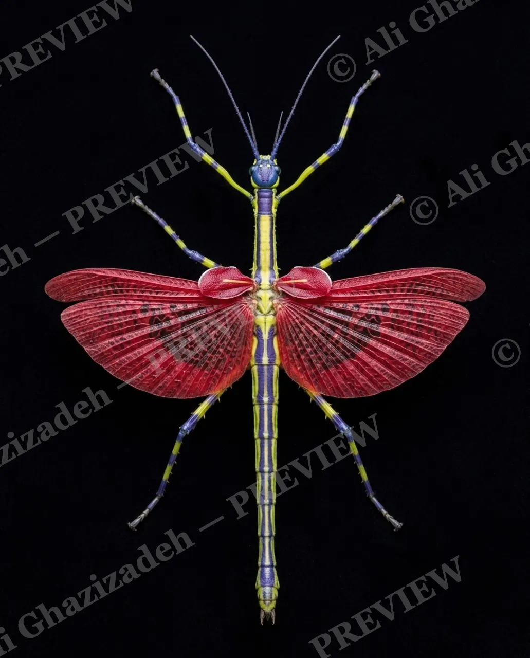 Too Perfect to Pin — True Colors — Stick insect artwork by Ali Ghazizadeh