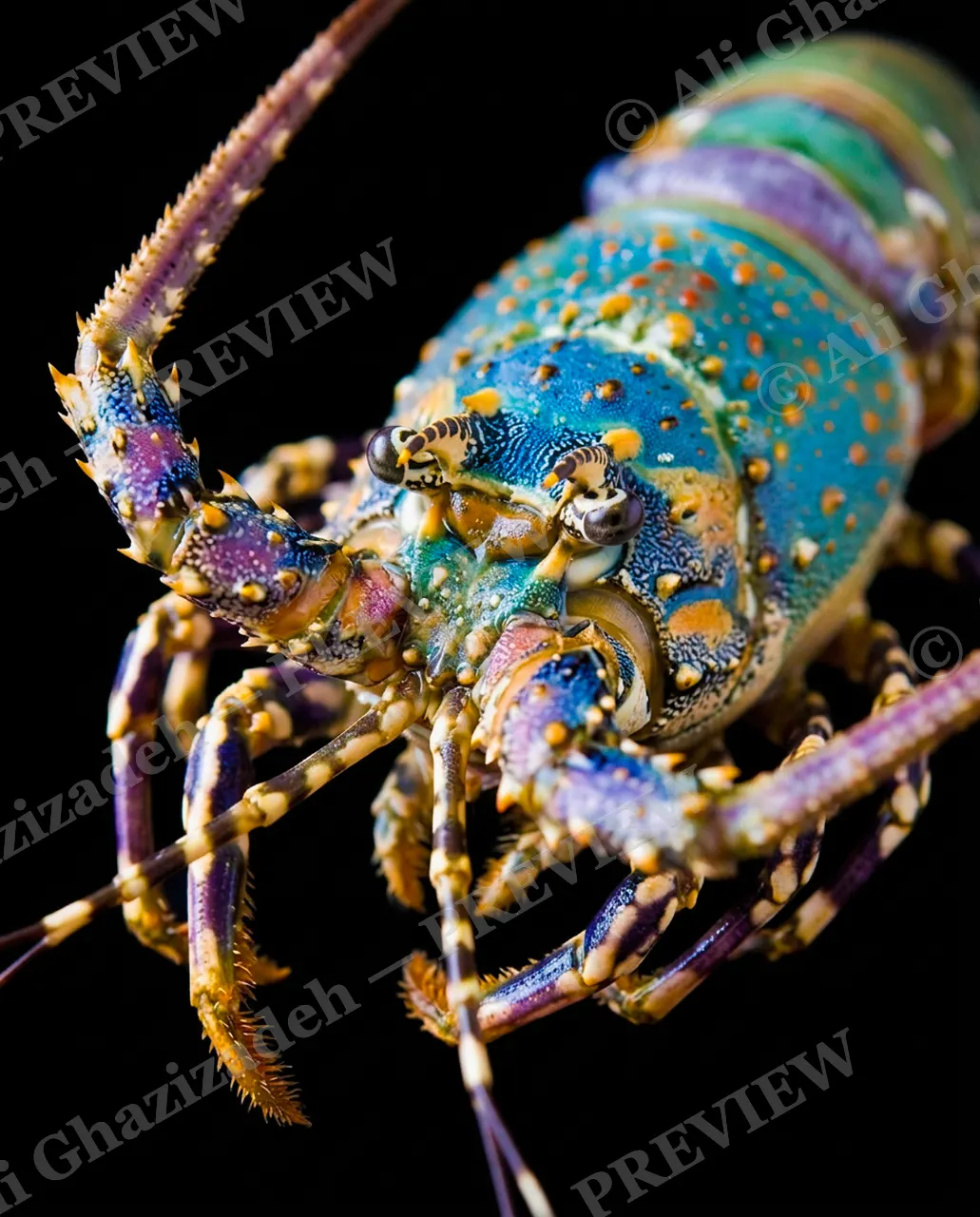 Shades of Claw — Deep Sea Blush — Crayfish artwork by Ali Ghazizadeh