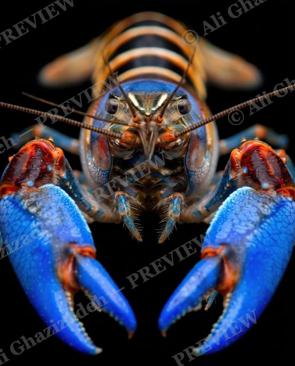 Shades of Claw — Sapphire Claws — Crayfish artwork by Ali Ghazizadeh