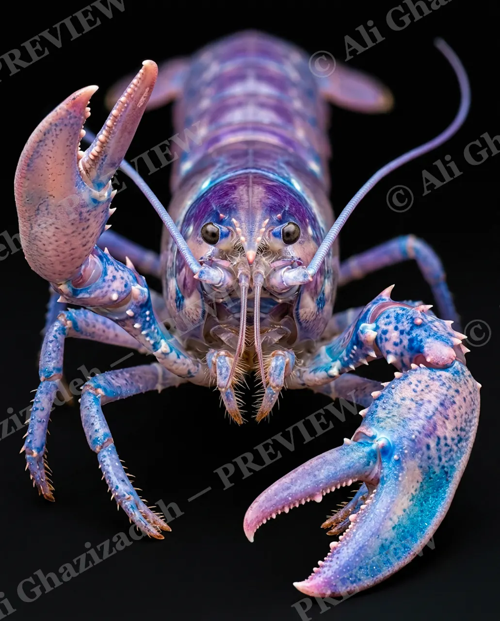 Shades of Claw — Rose Quartz Claw — Crayfish artwork by Ali Ghazizadeh