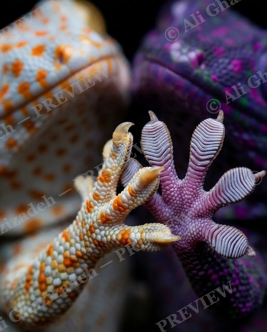 Shake on It — Sealing the Deal — Tokay gecko artwork by Ali Ghazizadeh