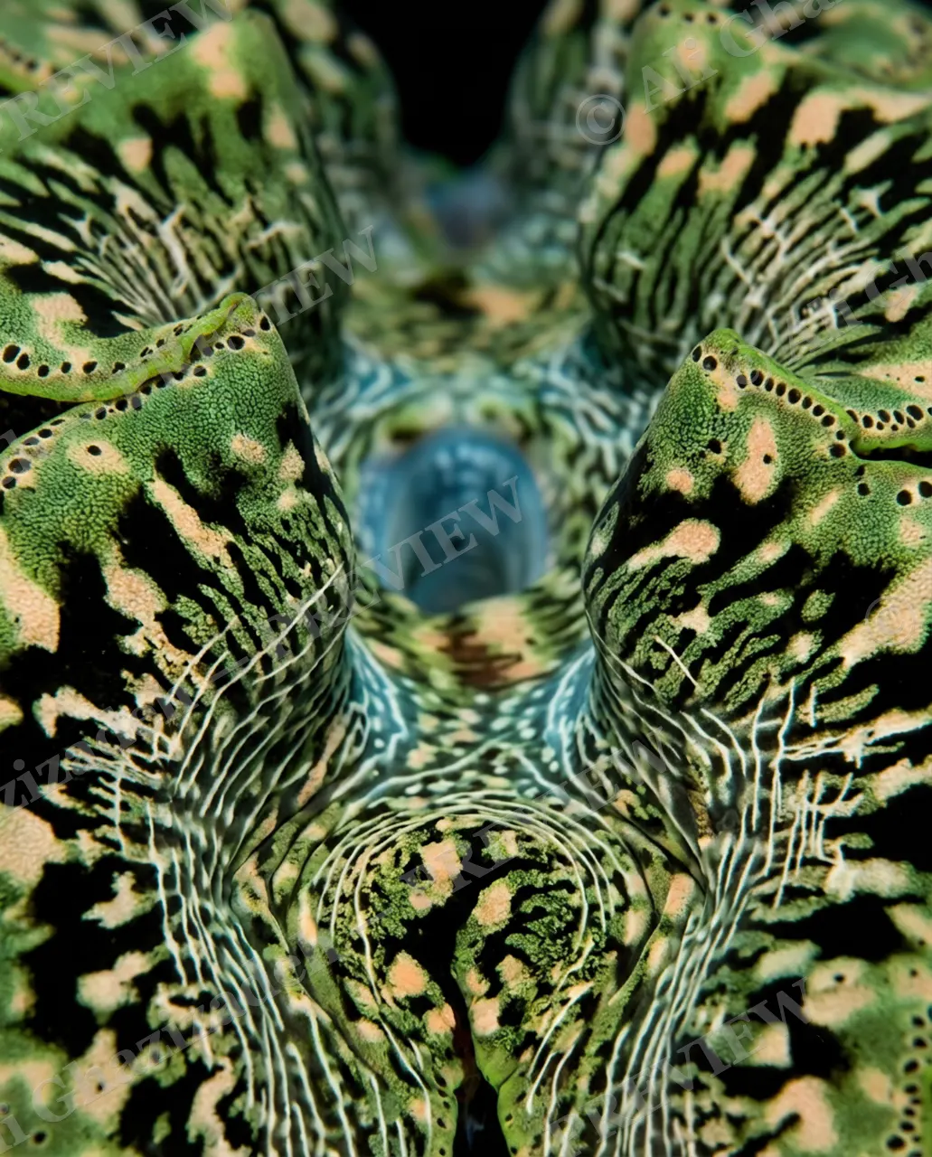 Shell Shock — Jade Twin Chimneys — Giant clam artwork by Ali Ghazizadeh