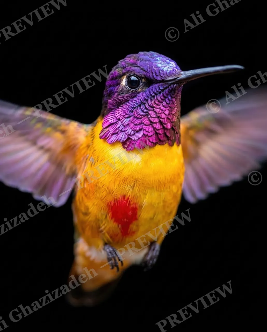 Small Judgments — Golden Approach — Hummingbird artwork by Ali Ghazizadeh
