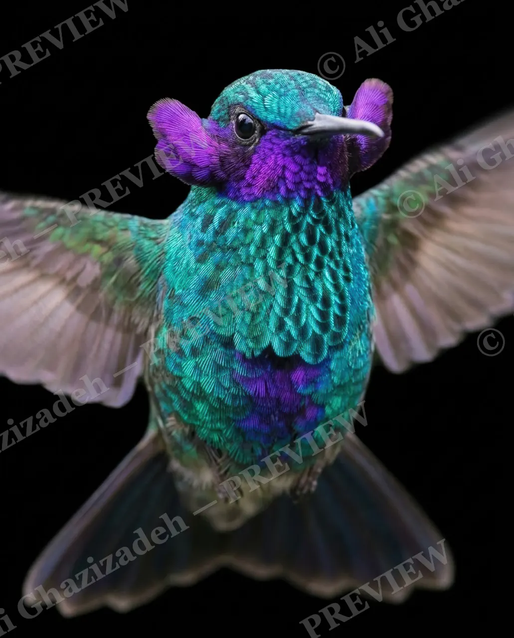 Small Judgments — Puffed And Ready — Hummingbird artwork by Ali Ghazizadeh
