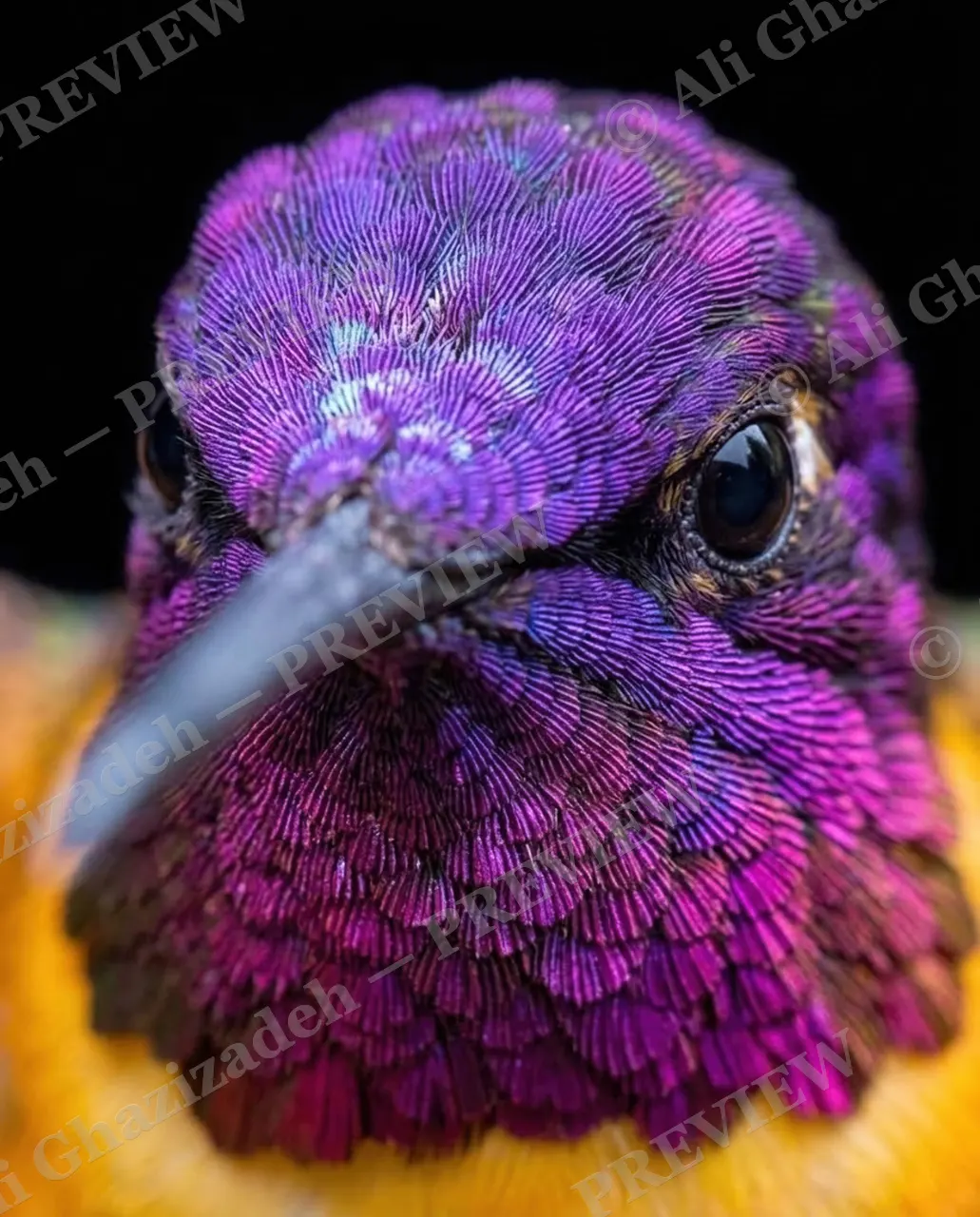 Small Judgments — Violet Front Row — Hummingbird artwork by Ali Ghazizadeh