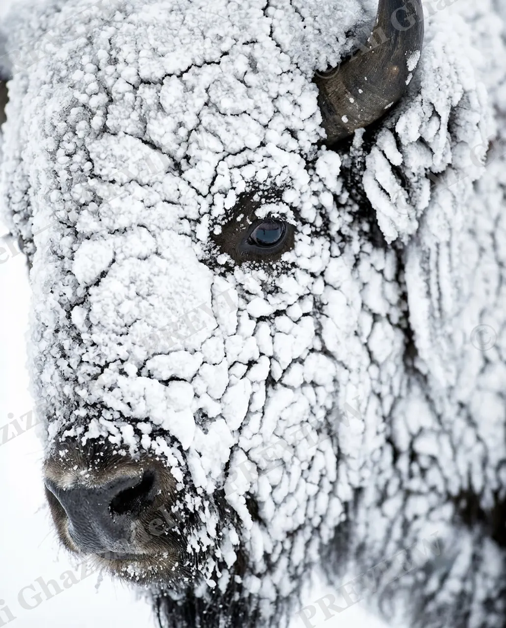 Snow Job — Crystal Coat — American bison artwork by Ali Ghazizadeh