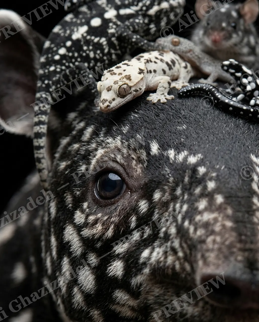 Spot On — One Watchful Eye — Malayan tapir artwork by Ali Ghazizadeh