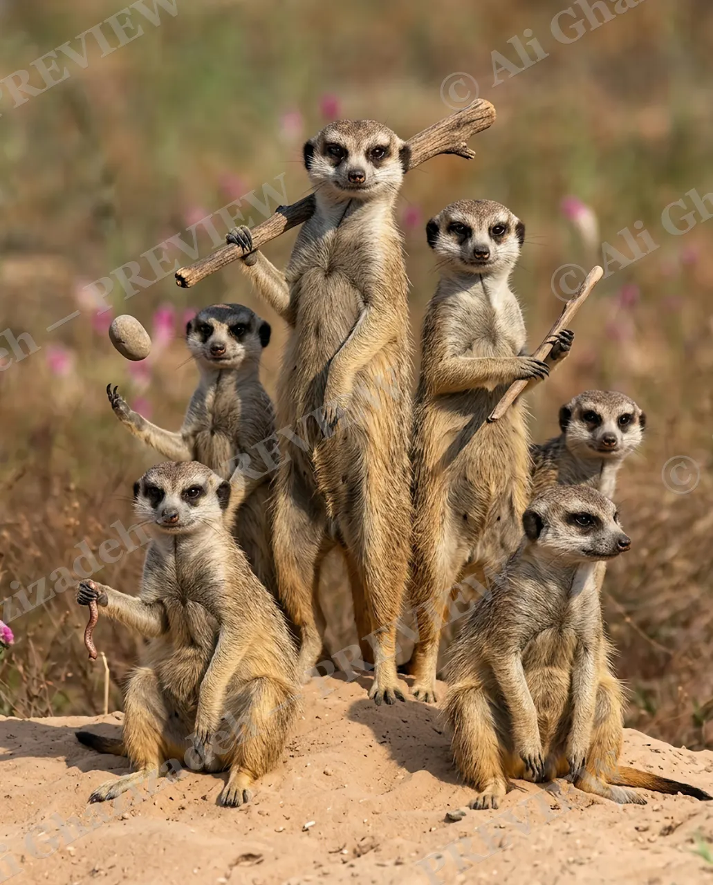 The Home Guard — Standing Their Ground — Meerkat artwork by Ali Ghazizadeh