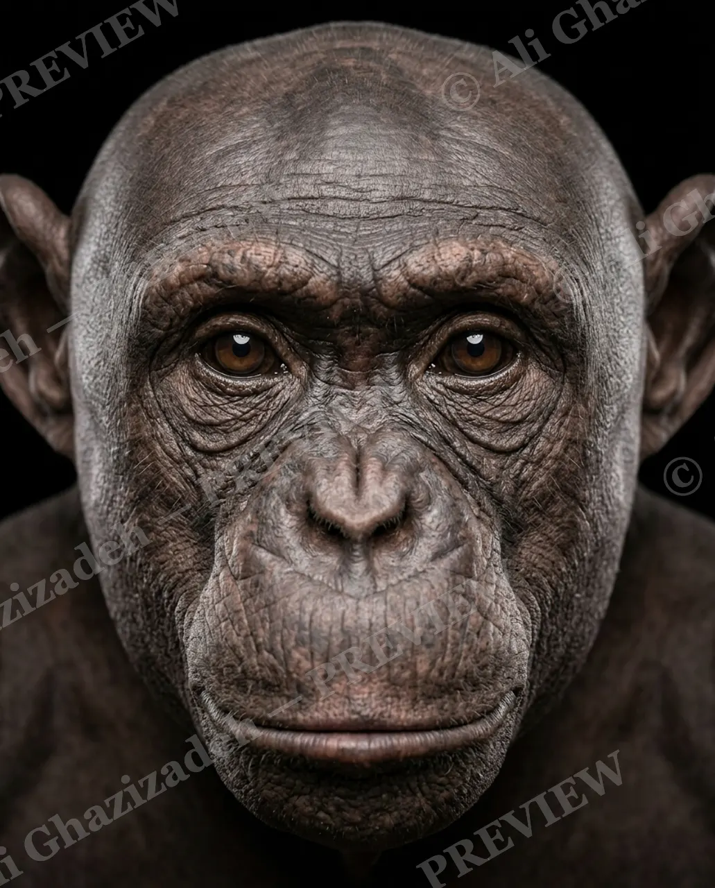 Birthday Suit — Chimp, Skin and Stare — Three-toed sloth artwork by Ali Ghazizadeh