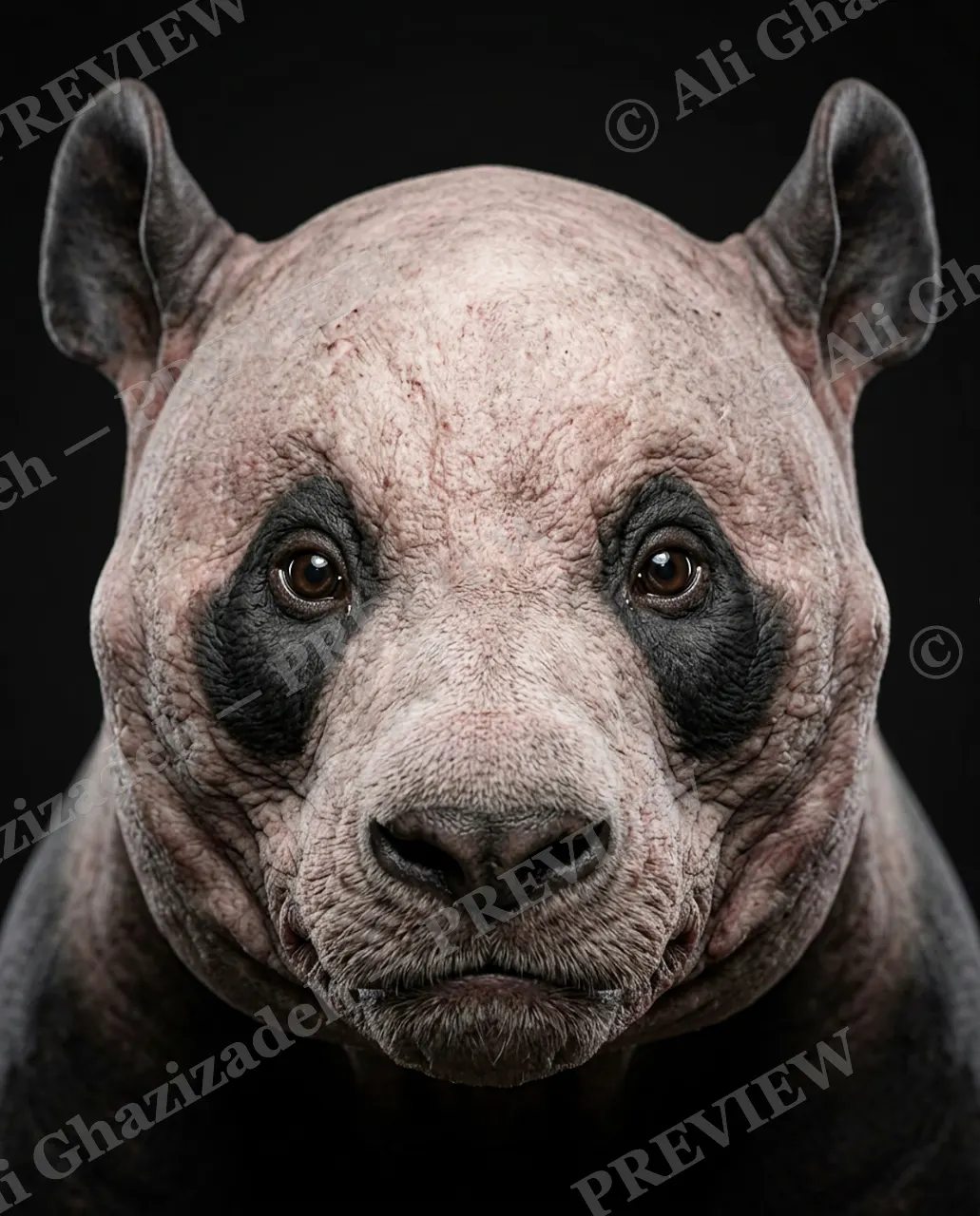 Birthday Suit — Panda, Down to Skin — Three-toed sloth artwork by Ali Ghazizadeh