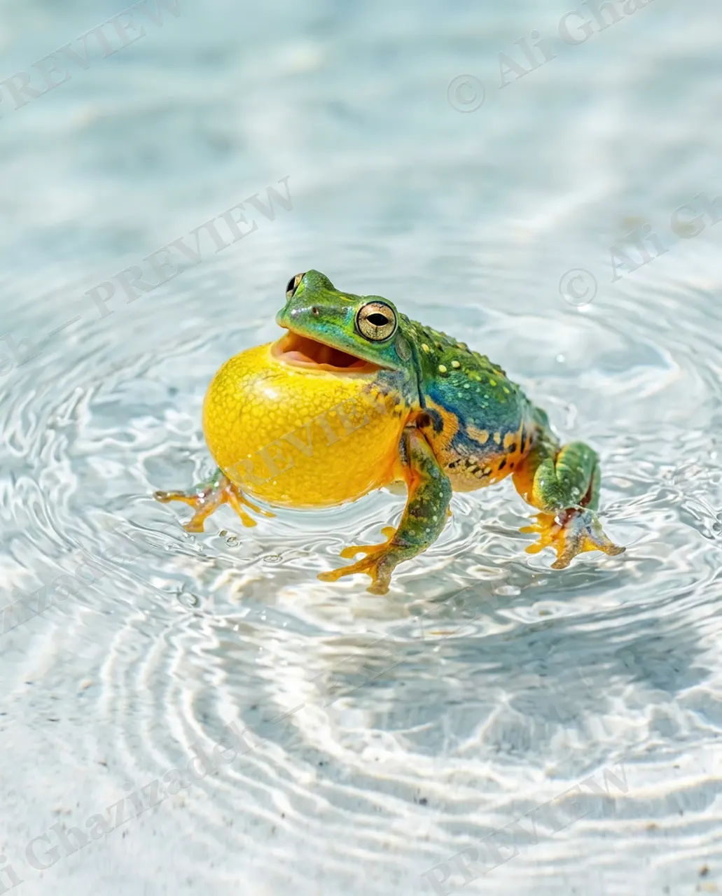 Making Waves — Warming Up — Frog artwork by Ali Ghazizadeh