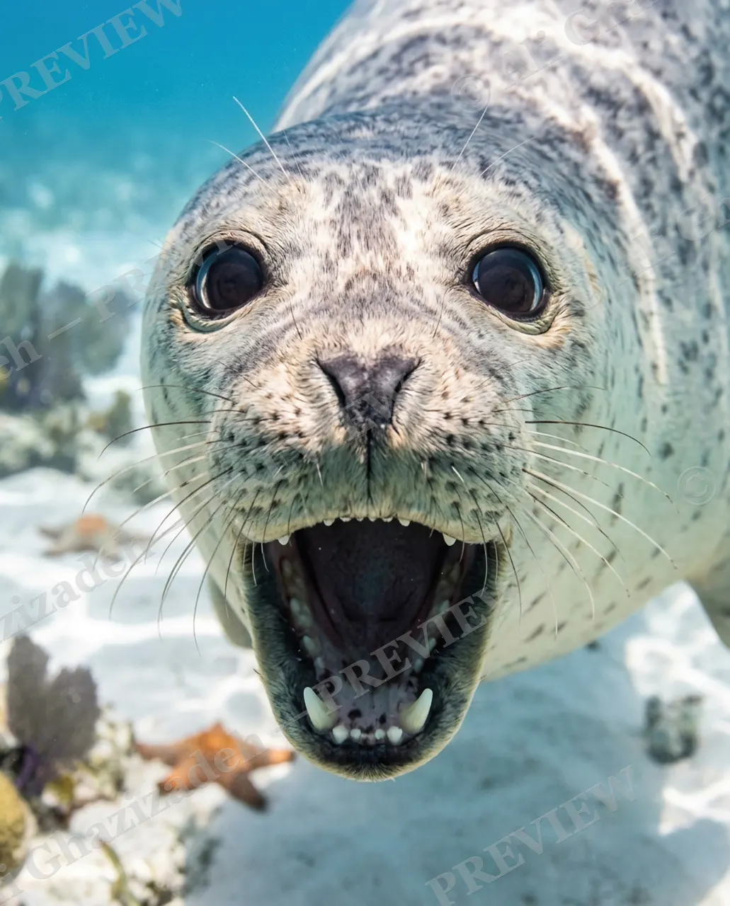 Tail End — Caught Off Guard — Harbor seal artwork by Ali Ghazizadeh
