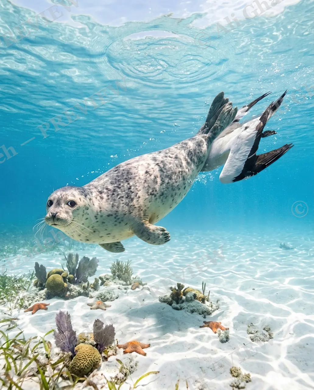 Tail End — Tail End of the Story — Harbor seal artwork by Ali Ghazizadeh