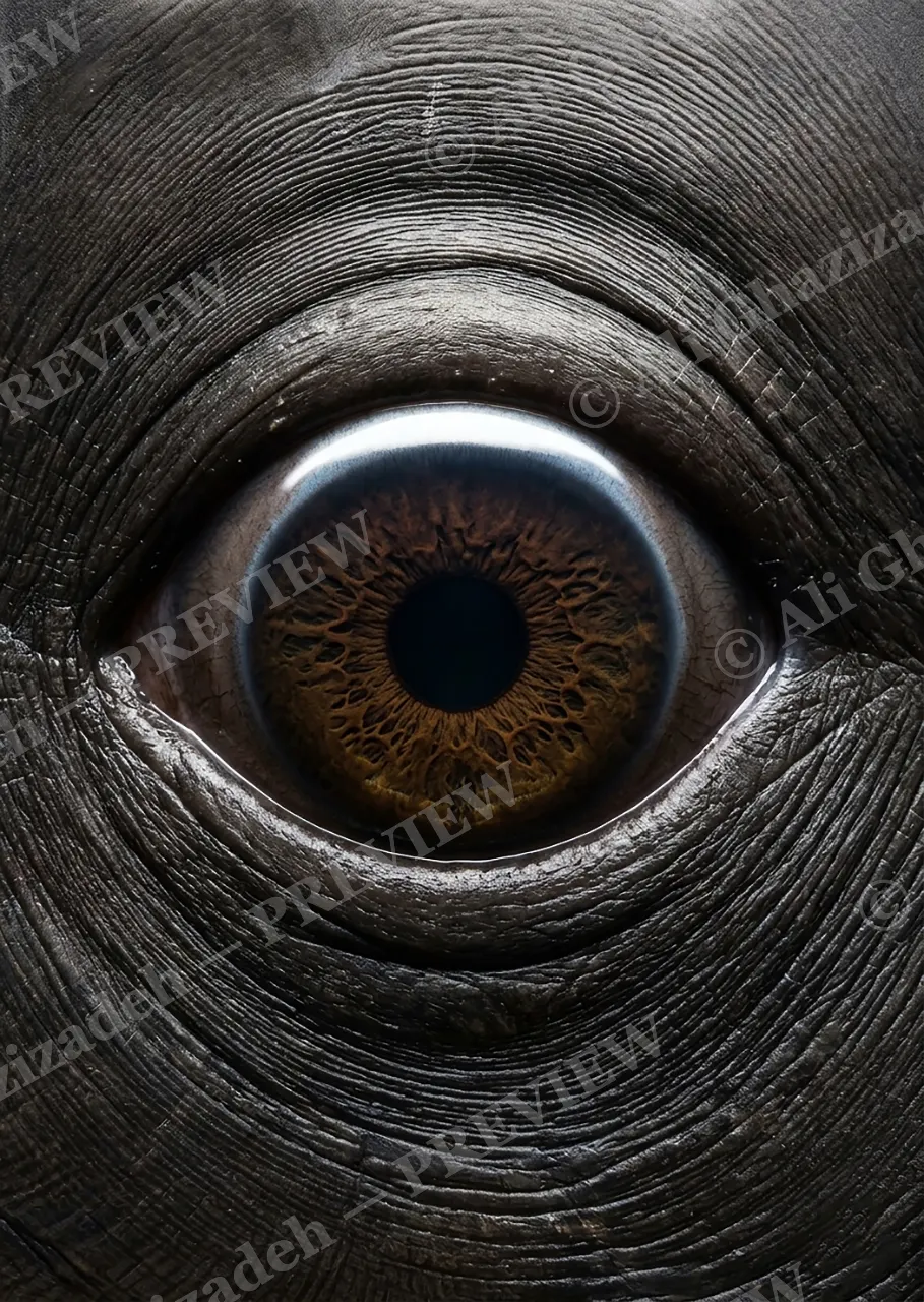 The Eyes Have It — African Elephant — Turaco artwork by Ali Ghazizadeh