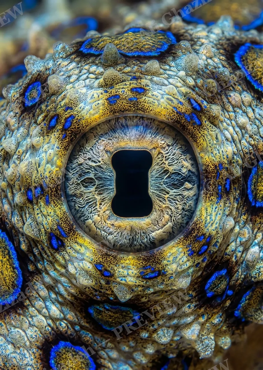 The Eyes Have It — Blue-Ringed Octopus — Turaco artwork by Ali Ghazizadeh