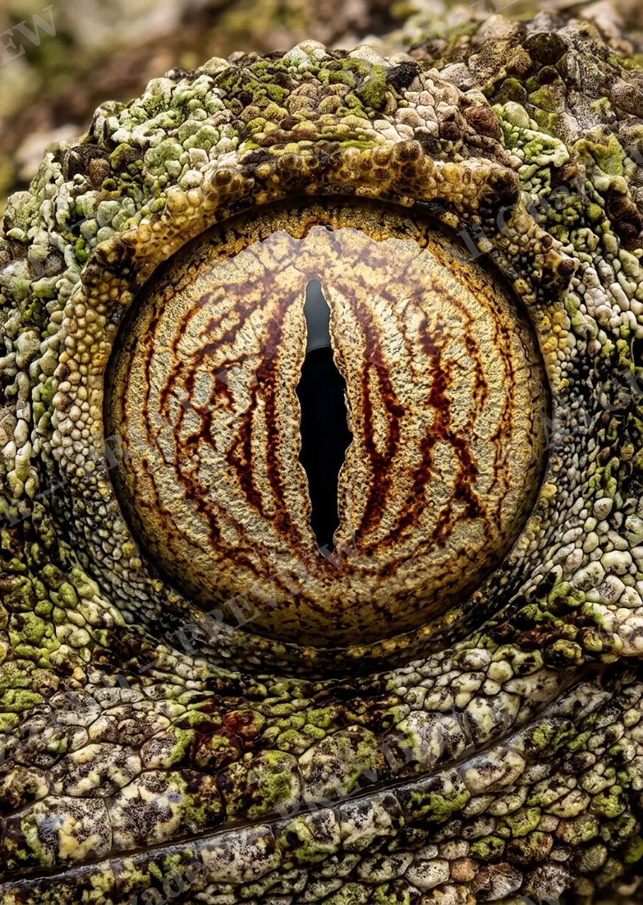 The Eyes Have It — Mossy Leaf-Tailed Gecko — Turaco artwork by Ali Ghazizadeh