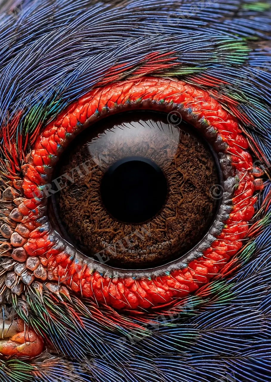 The Eyes Have It — Ocellated Turkey — Turaco artwork by Ali Ghazizadeh