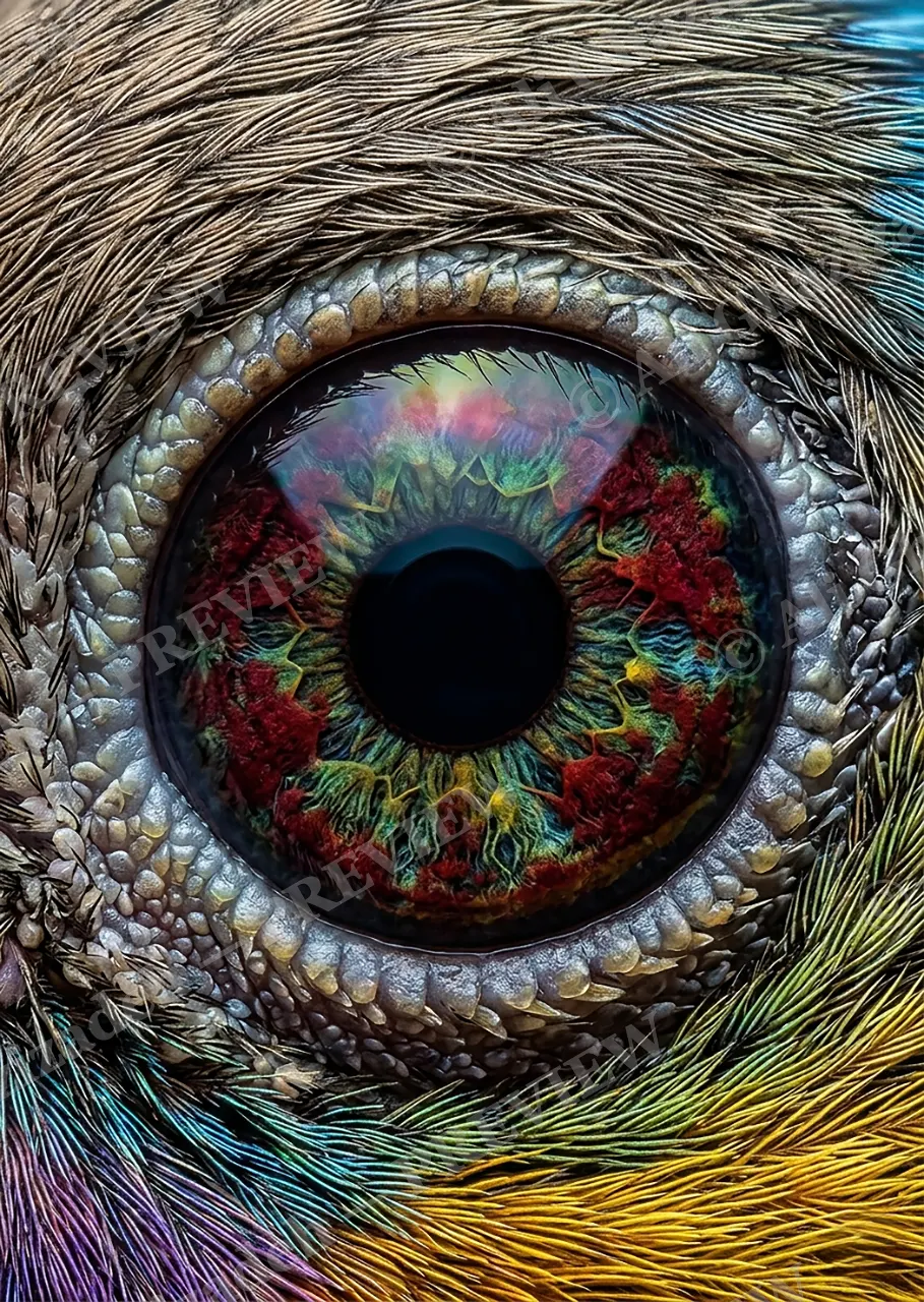 The Eyes Have It — Ostrich — Turaco artwork by Ali Ghazizadeh