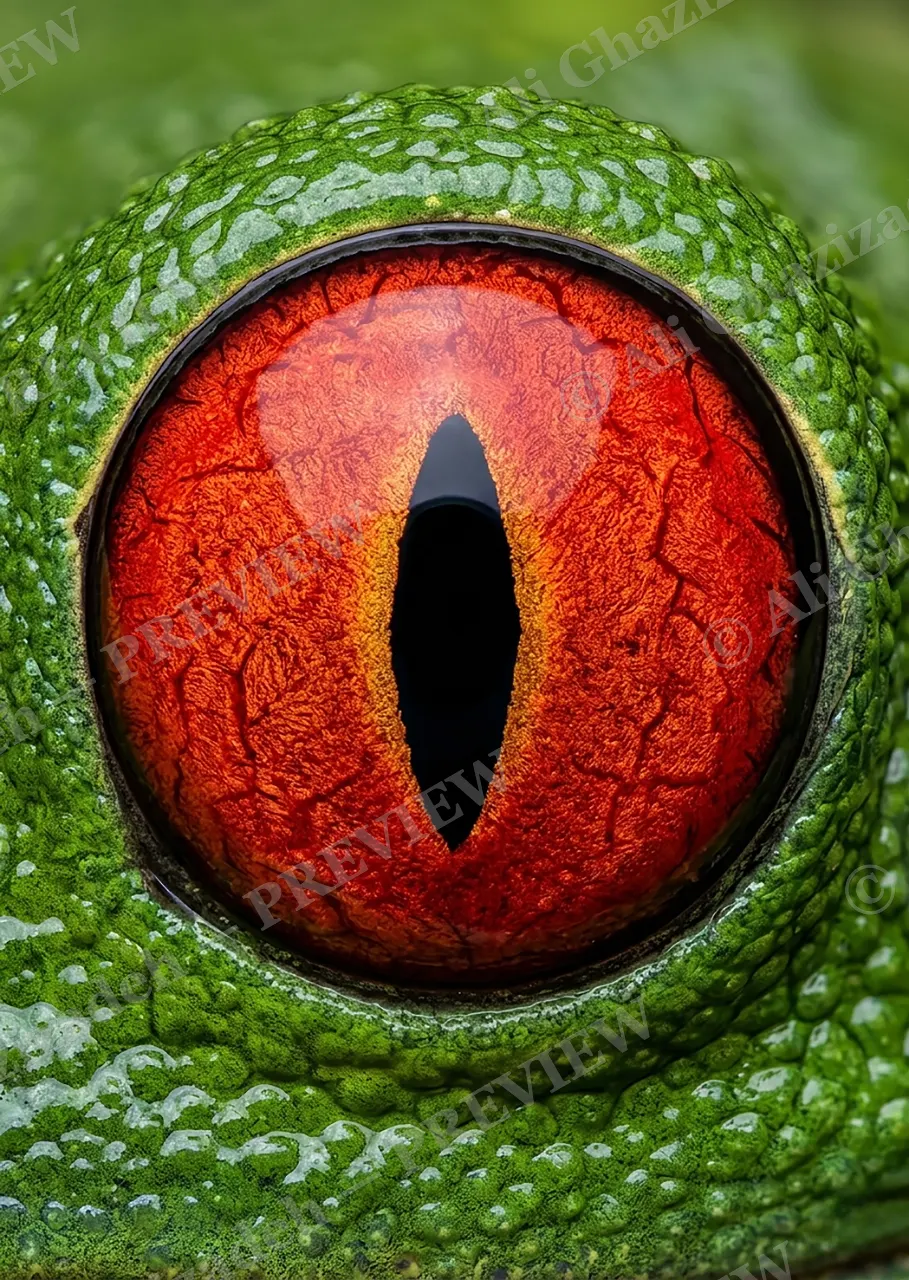 The Eyes Have It — Red-Eyed Tree Frog — Turaco artwork by Ali Ghazizadeh