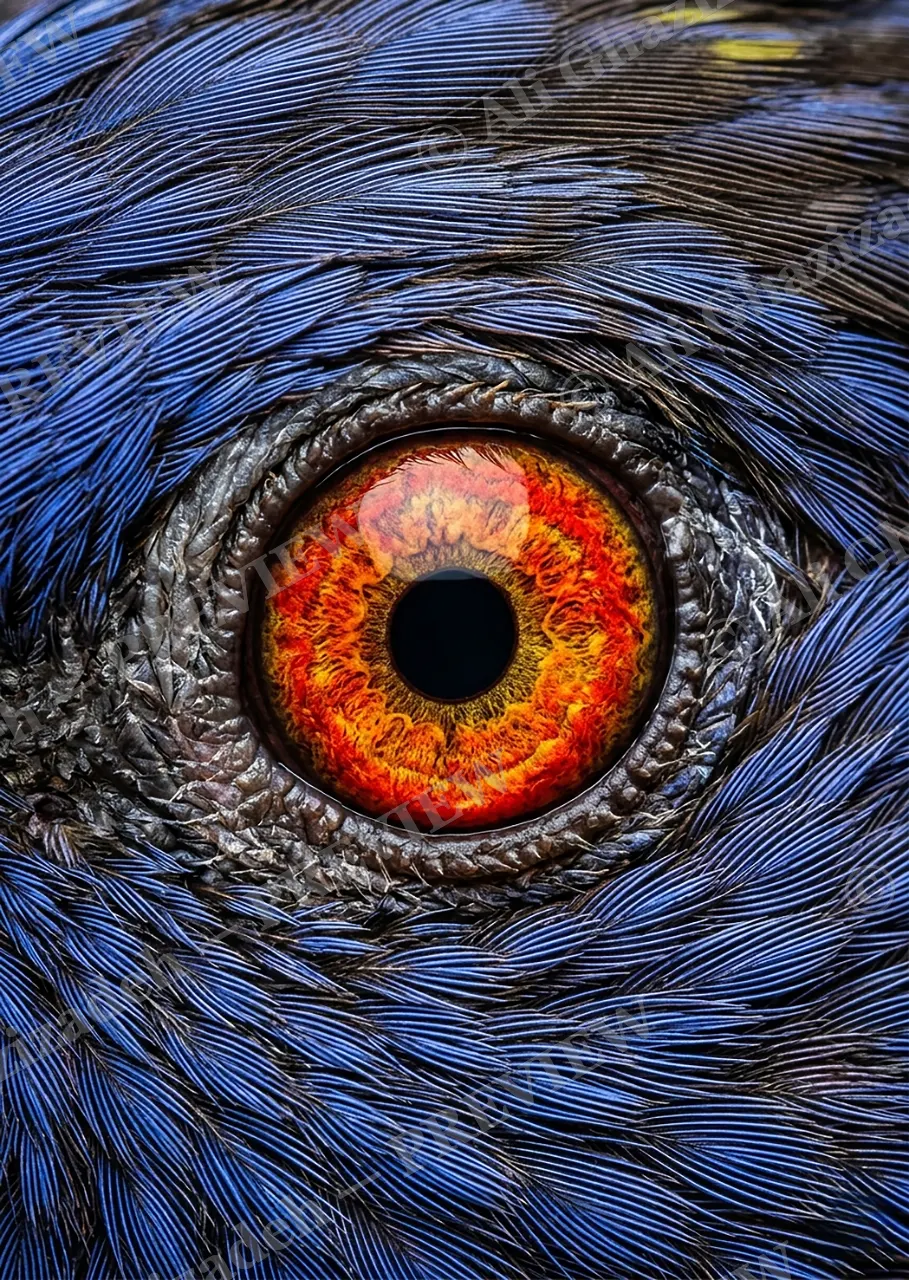 The Eyes Have It — Red-Tailed Hawk — Turaco artwork by Ali Ghazizadeh
