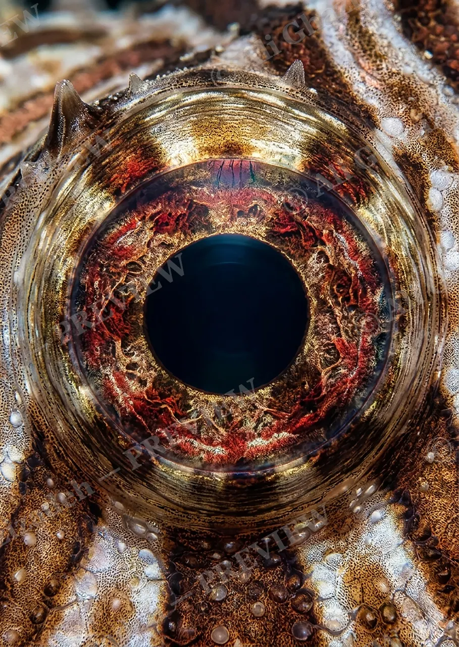 The Eyes Have It — Scorpionfish — Turaco artwork by Ali Ghazizadeh