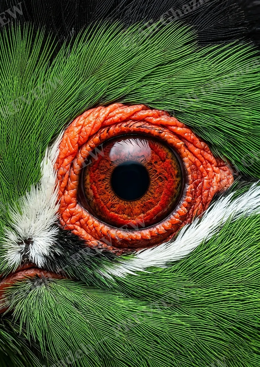 The Eyes Have It — White-Cheeked Turaco — Turaco artwork by Ali Ghazizadeh