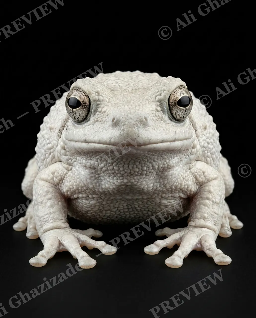 The Frog Lineup — Ghost White Toad — Frog artwork by Ali Ghazizadeh