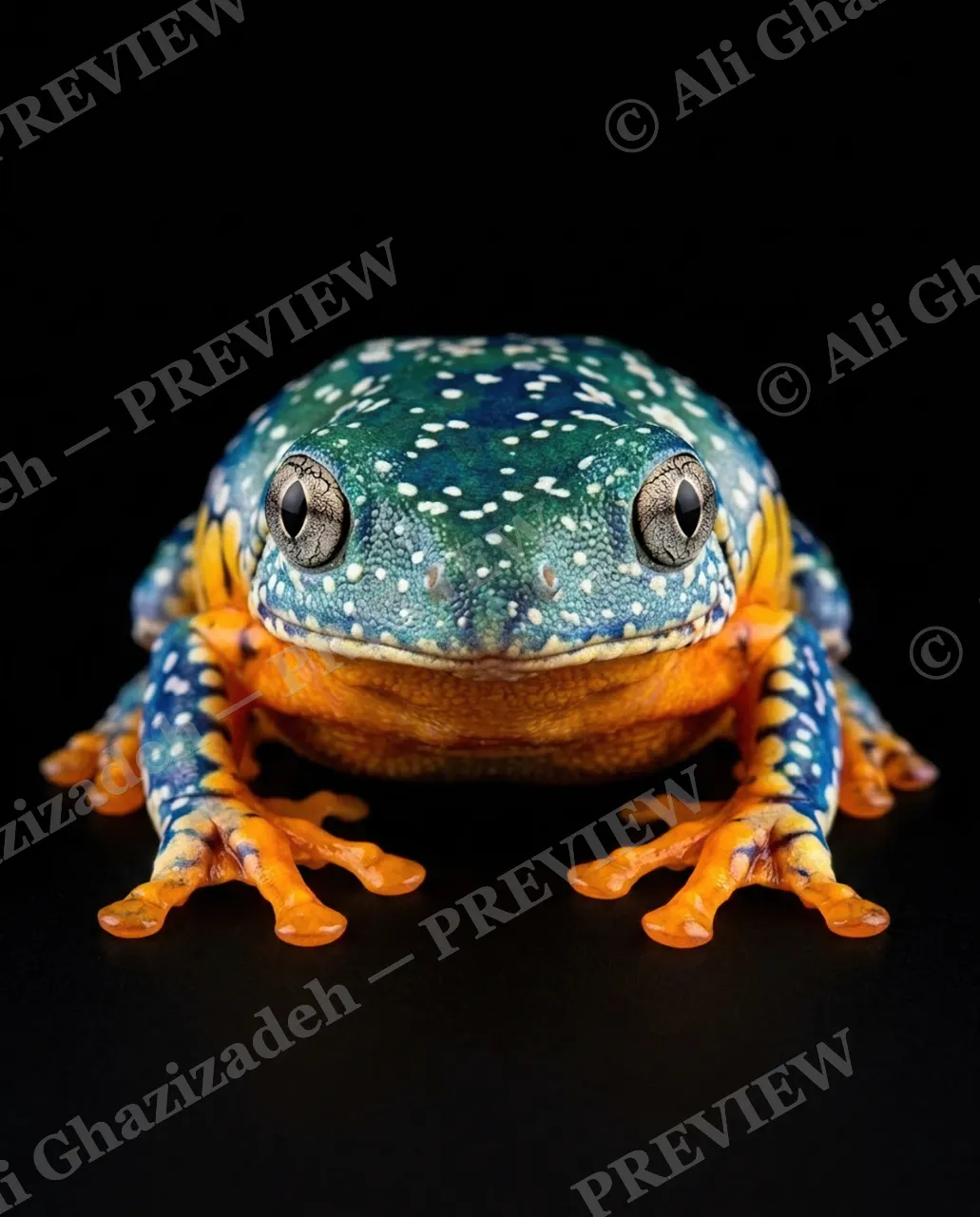 The Frog Lineup — Starry Night Frog — Frog artwork by Ali Ghazizadeh