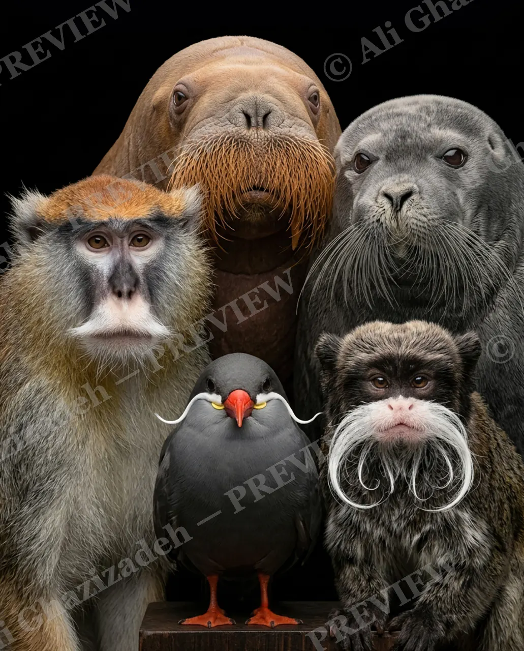 Best in Stache — Up Close — Walrus artwork by Ali Ghazizadeh